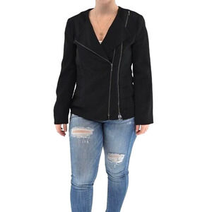 YANSI FUGEL Jacket Womens Size‎ 4 Black Moto Double Zipper Grunge Bikercore NEW